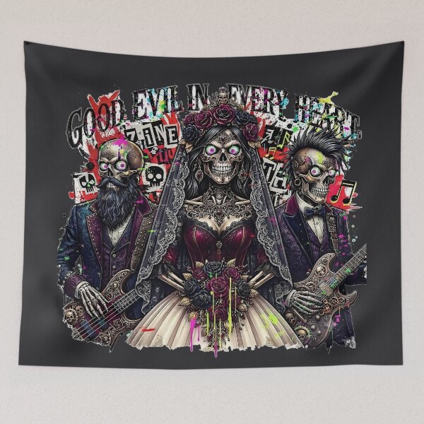 Item preview, Skeleton Bride Band Neon Splatters designed and sold by Voodoo Store Paranormal Collections.