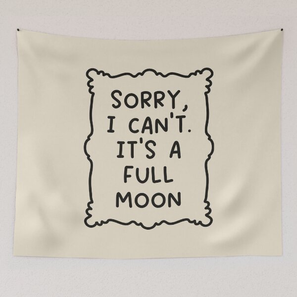 Item preview, Sorry I Can't It's A Full Moon: Minimalistic Witchy Halloween Art designed and sold by oneofthesedayys.