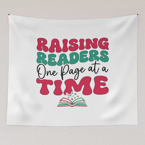 Item preview, raising readers one page at a time, Teacher, Book Lover Gift designed and sold by CloudyPress.