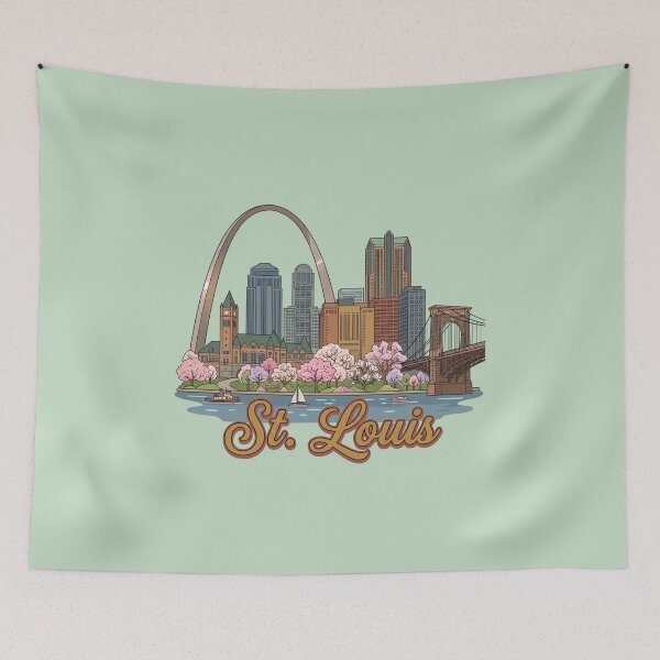 Item preview, St Louis Missouri Gateway Arch Skyline Art Print & Airbnb Decor, Souvenirs designed and sold by 21 Tulips.