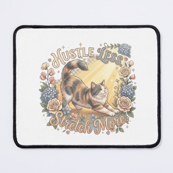 Item preview, Hustle Less. Stretch More. - Cat Logic designed and sold by RunningWhiskers.