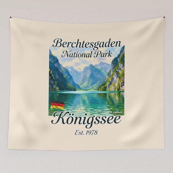 Item preview, Konigssee Lake Monet Vintage Art designed and sold by EvergreenPark - Tee Studio.