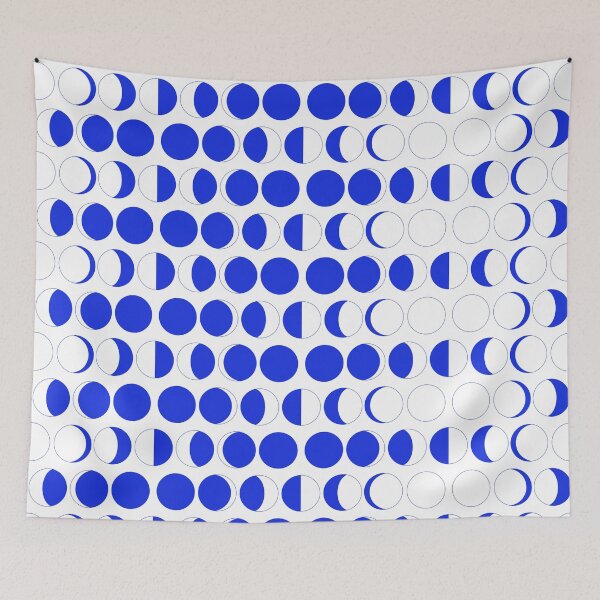 Item preview, Blue Moon Phase Pattern | Modern Geometric Seamless Design designed and sold by Creatory.studio.
