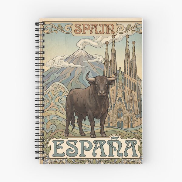 Item preview, SPAIN Vintage Travel Illustration - Horned Bull Standing designed and sold by ZUMERI.