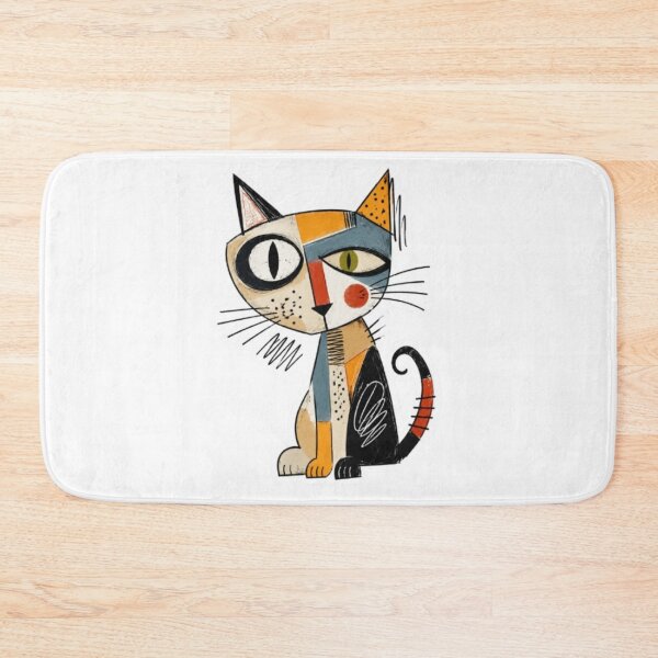 Item preview, Abstract Cubist Cat Sticker Design designed and sold by Snurly.