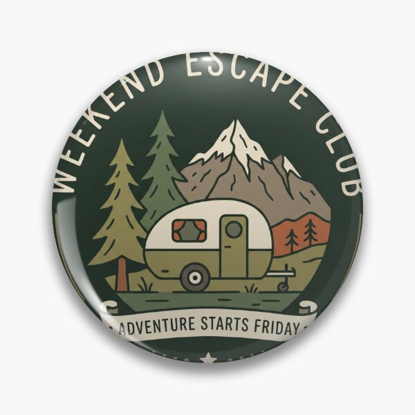 Item preview, Weekend Escape Club Vintage Camping Badge Design designed and sold by ImagineDraws.