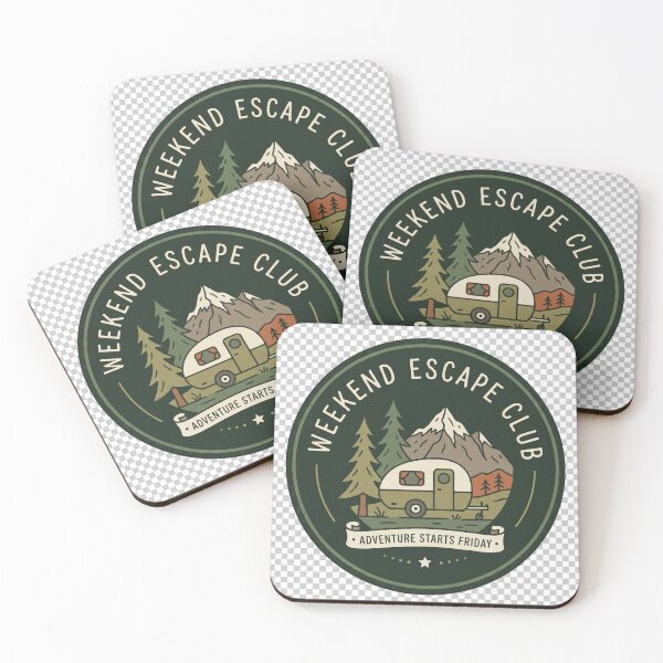 Item preview, Weekend Escape Club Vintage Camping Badge Design designed and sold by ImagineDraws.