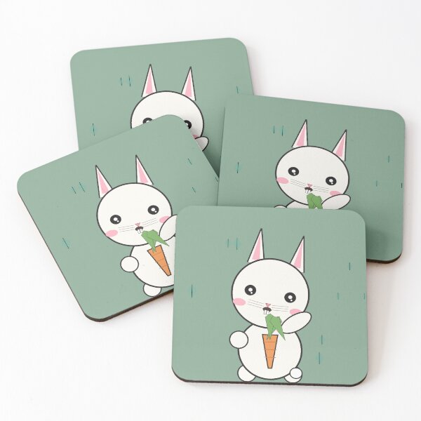 Item preview, Kawaii Bunny Eating Carrot Cute Art designed and sold by WearTheVibe Store.