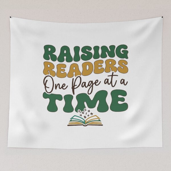 Item preview, raising readers one page at a time, Teacher, Book Lover Gift designed and sold by CloudyPress.
