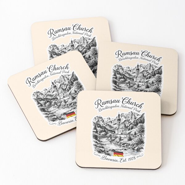 Item preview, Ramsau Church Charcoal Sketch designed and sold by EvergreenPark - Tee Studio.