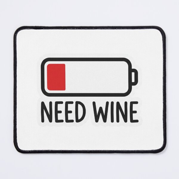 Item preview, Need Wine Low Battery Funny Wine Lover Quote Typography Aesthetic for Tired Adults designed and sold by raedattia.