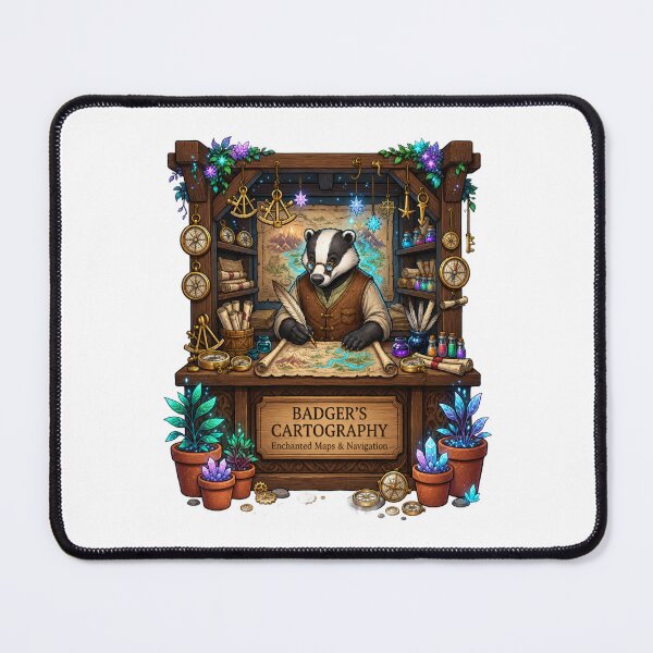 Item preview, Badger's Cartography | Enchanted Mapmaker | Fantasy Cartographer | Woodland Explorer | Magical Navigation Shop | Cottagecore Fantasy Art designed and sold by MrDev.