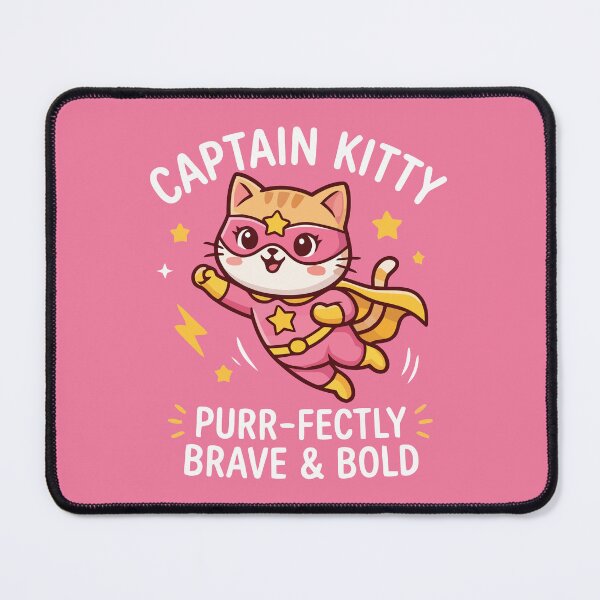Item preview, Captain Kitty Purr-fectly Brave And Bold Superhero Cat designed and sold by Amir Faysal.