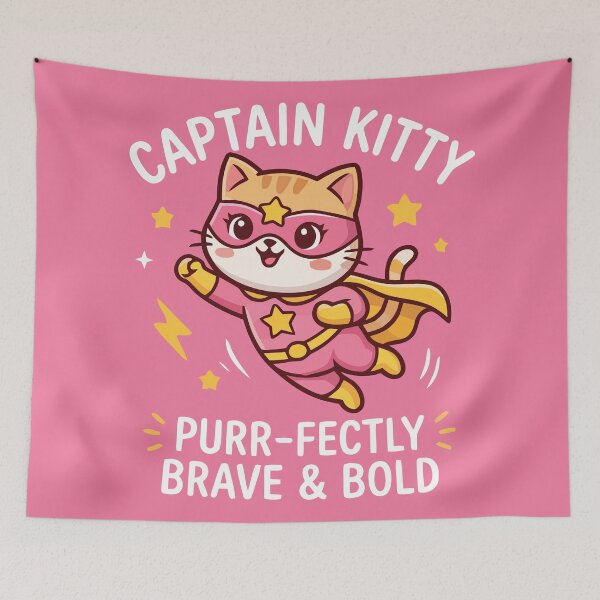 Item preview, Captain Kitty Purr-fectly Brave And Bold Superhero Cat designed and sold by Amir Faysal.