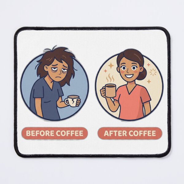Item preview, Funny Nurse Shirt - Before And After Coffee - Nurse Gift designed and sold by Harlo.co.