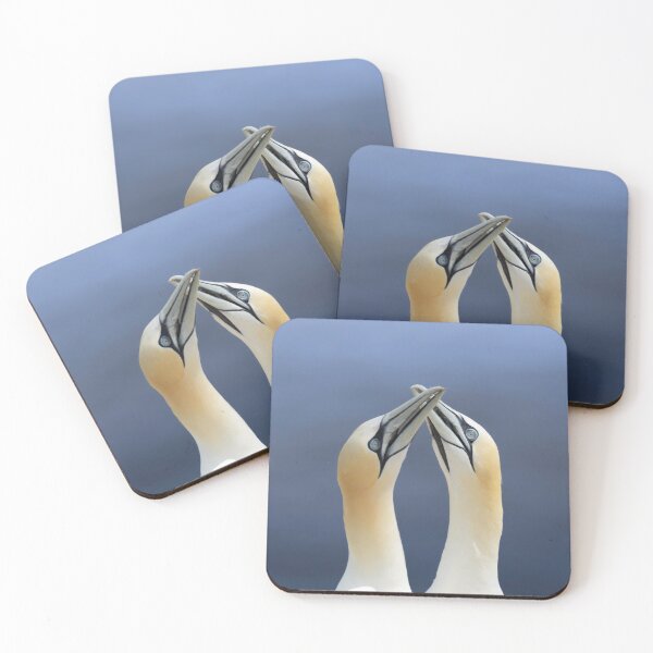 Item preview, Eternal Bond Northern Gannets Seabird Portrait designed and sold by OnHeathAndMoor.