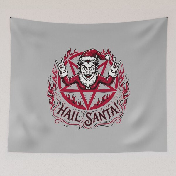 Item preview, Hail Santa! Dark Gothic Christmas Graphic Devil Design designed and sold by ThreadRiotTees.