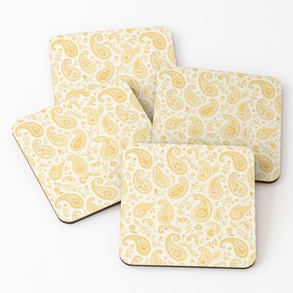 Item preview, Vintage Yellow Paisley Floral Pattern on Cream designed and sold by Nontanut easydesign.