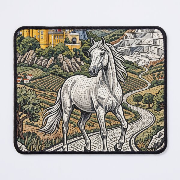 Item preview, PORTUGAL Vintage Travel Illustration - Mosaic Horse Walking designed and sold by ZUMERI.