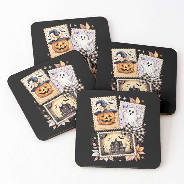 Item preview, Halloween Stamps – Pumpkin, Ghost & Haunted House Illustration designed and sold by jkrphoto.