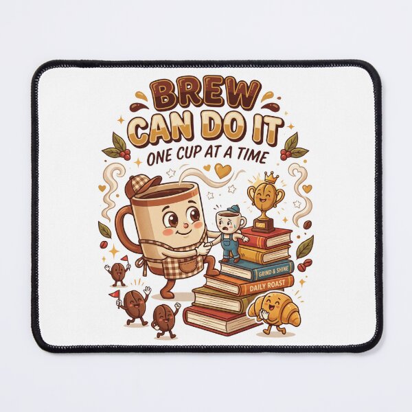 Item preview, Brew Can Do It | Funny Coffee Lover T-Shirt | Cute Barista Mascot Graphic | Motivational Coffee Design designed and sold by SAJ Design Studio.