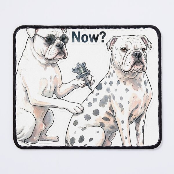 Item preview, Funny Bulldog Dalmatian Tattoo Art designed and sold by LavIsInTheAir.