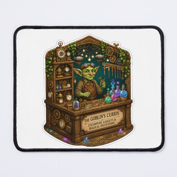 Item preview, The Goblin's Curios | Steampunk Goblin Workshop | Fantasy Inventor | Magical Gadgets | Clockwork Curiosity Shop | Steampunk Fantasy Art designed and sold by MrDev.