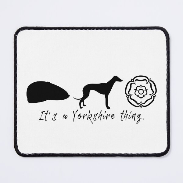 Item preview, Yorkshire Essentials Flat Cap Whippet and White Rose Silhouette designed and sold by OnHeathAndMoor.