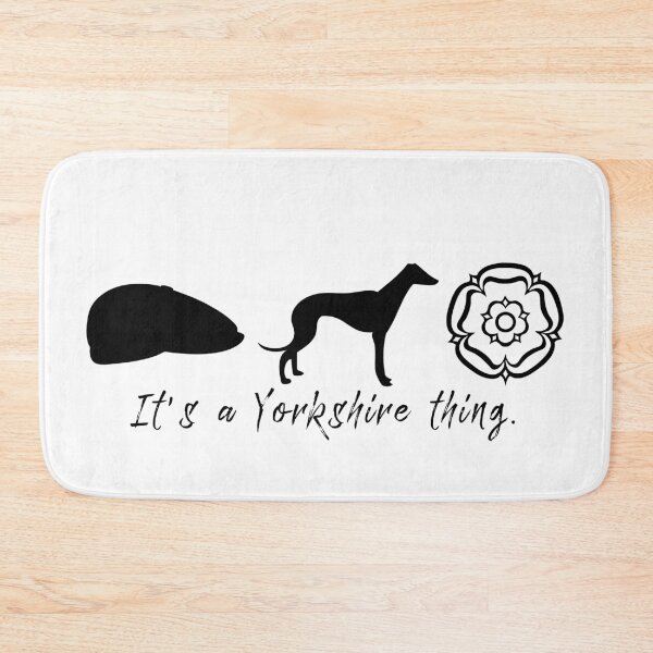 Item preview, Yorkshire Essentials Flat Cap Whippet and White Rose Silhouette designed and sold by OnHeathAndMoor.