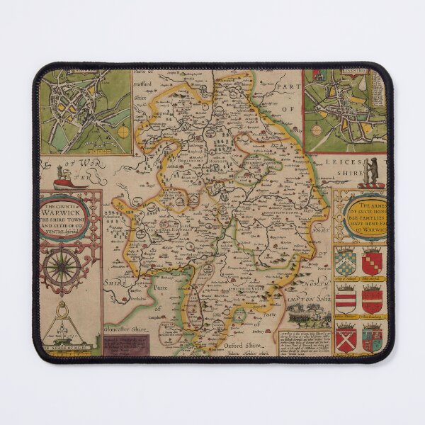 Item preview, Historic Map of Warwickshire Coventry and Warwick 1610 designed and sold by OnHeathAndMoor.