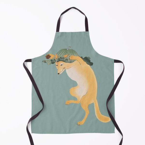Item preview, Japanese Animal Art - Fox - Modern Ukiyo-e - Japandi, Sage Green designed and sold by Black Swallow.