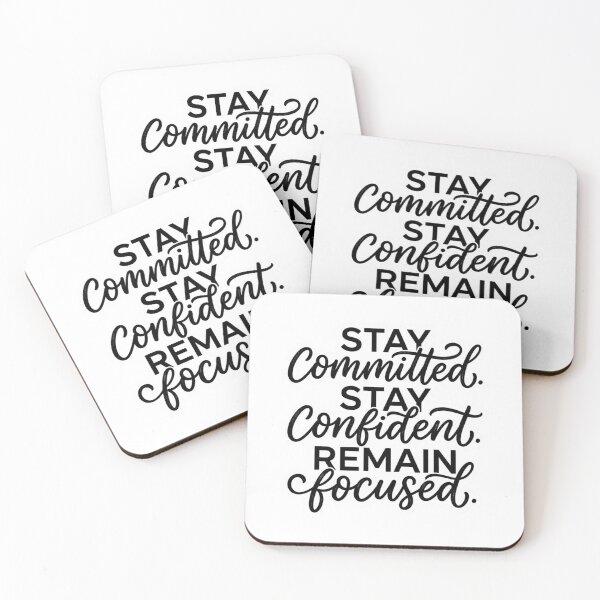 Item preview, Stay Committed Stay Confident Remain Focused Motivational Quote Typography Aesthetic Gift Idea designed and sold by raedattia.