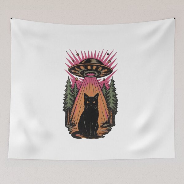 Item preview, Black Cat UFO Alien Abduction    designed and sold by Gbriel3.