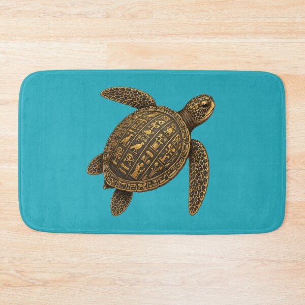 Item preview, Temple Script Sea Turtle | Ocean Ancient Egypt Art Collection designed and sold by Zaru Art Studio.
