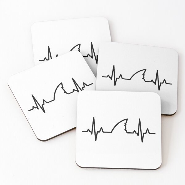 Item preview, Shark Heartbeat EKG Fin Gift Marine Biology Ocean Lover designed and sold by raedattia.