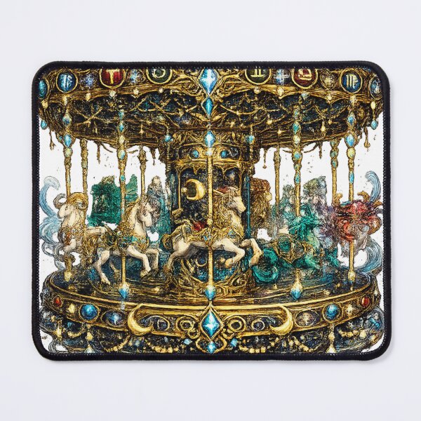 Item preview, Celestial Zodiac Carousel | Luxury Astrology Fantasy | Mystic Horoscope art designed and sold by irfanshikh.