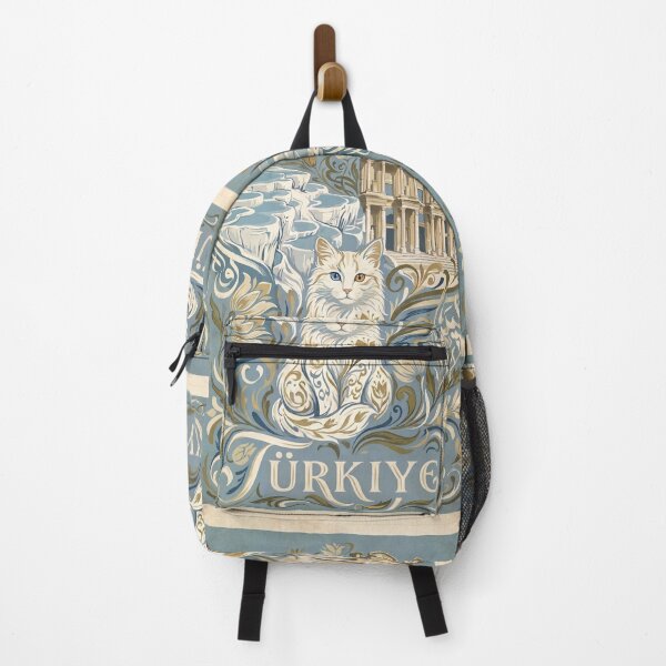 Item preview, TÜRKIYE Vintage Travel Illustration - Floral Cat Sitting designed and sold by ZUMERI.