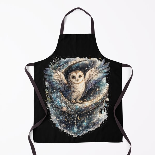 Item preview, Moonlit Barn Owl Sticker | Celestial Fantasy Owl on Crescent Moon designed and sold by Edenglow Prints & Peculiars.