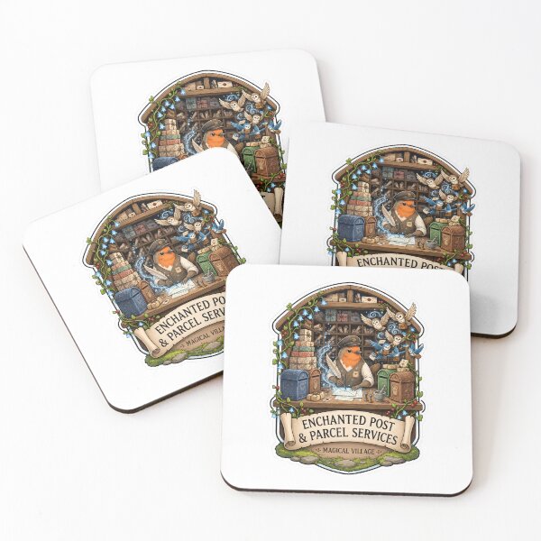 Item preview, Enchanted Post & Parcel Services | Fantasy Woodland Post Office | Magical Mail Carrier Robin | Storybook Postal Art | Cottagecore Forest Illustration designed and sold by MrDev.