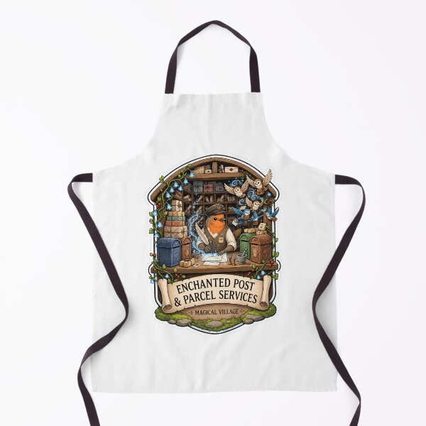 Item preview, Enchanted Post & Parcel Services | Fantasy Woodland Post Office | Magical Mail Carrier Robin | Storybook Postal Art | Cottagecore Forest Illustration designed and sold by MrDev.