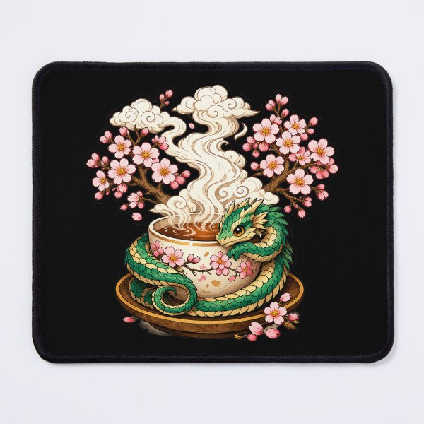 Item preview, Cherry Blossom Tea Dragon | Sakura Dragon Tea Cup | Cozy Fantasy Tea Art | Japanese-Inspired Dragon Illustration | Cottagecore Spring Decor designed and sold by MrDev.