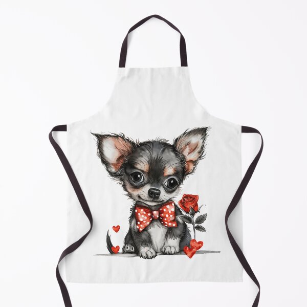 Item preview, Cute Chihuahua with Red Rose and Polka Dot Bow designed and sold by Erika Kaisersot.
