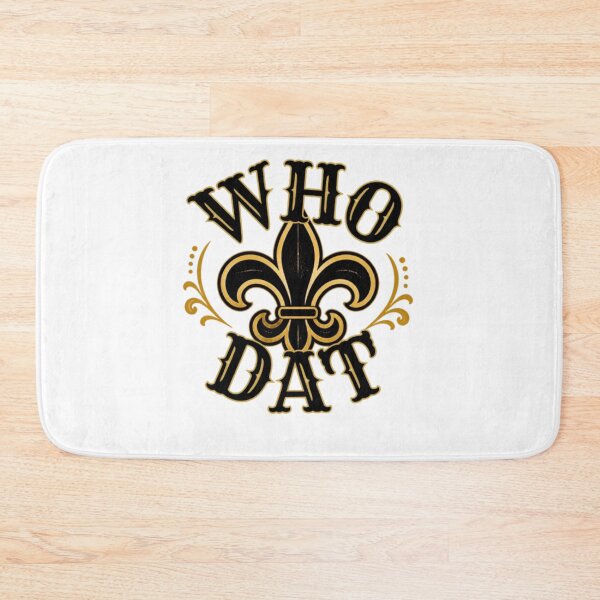 Item preview, WHO DAT Arched Fleur-de-lis – Vintage New Orleans Saints Style designed and sold by PoppaBear71.