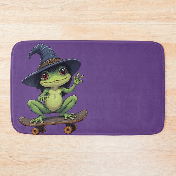 Item preview, Witch Frog on a Skateboard — Cute Creepy Halloween Spooky Dark Cottagecore Art designed and sold by Amplify-n-Co.