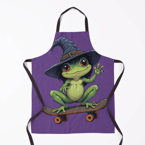 Item preview, Witch Frog on a Skateboard — Cute Creepy Halloween Spooky Dark Cottagecore Art designed and sold by Amplify-n-Co.