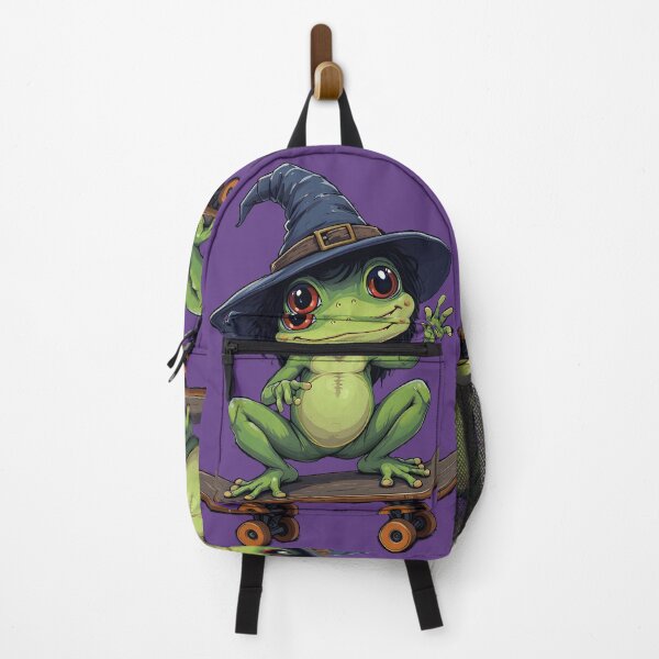 Item preview, Witch Frog on a Skateboard — Cute Creepy Halloween Spooky Dark Cottagecore Art designed and sold by Amplify-n-Co.