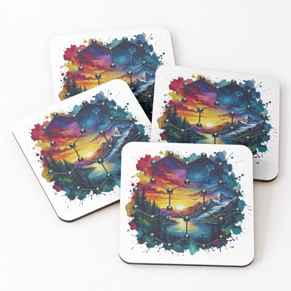 Item preview, Molecular Nature Landscape – Chemistry & Cosmic Sunset T-Shirt Design designed and sold by GabeMountainArt.
