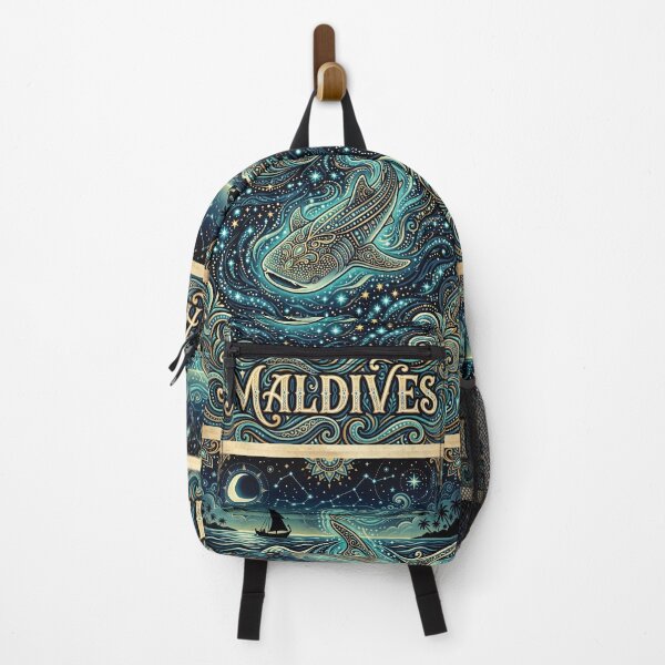 Item preview, MALDIVES Travel Illustration - Celestial Shark Swimming designed and sold by ZUMERI.