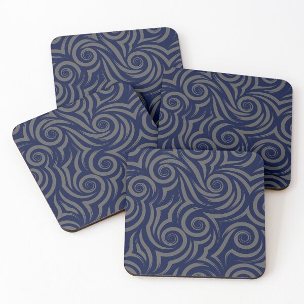 Item preview, Midnight Blue Tribal Swirl Wave Pattern designed and sold by ​Jyoti Digital Artist.