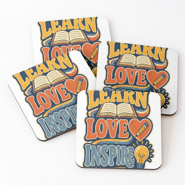 Item preview, Learn Love Inspire – Retro Teacher Design designed and sold by BISJOU.